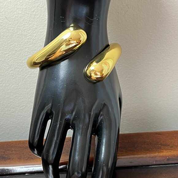 ADORNIA Gold Plated Overlapping Cuff Bracelet - Picture 3 of 5